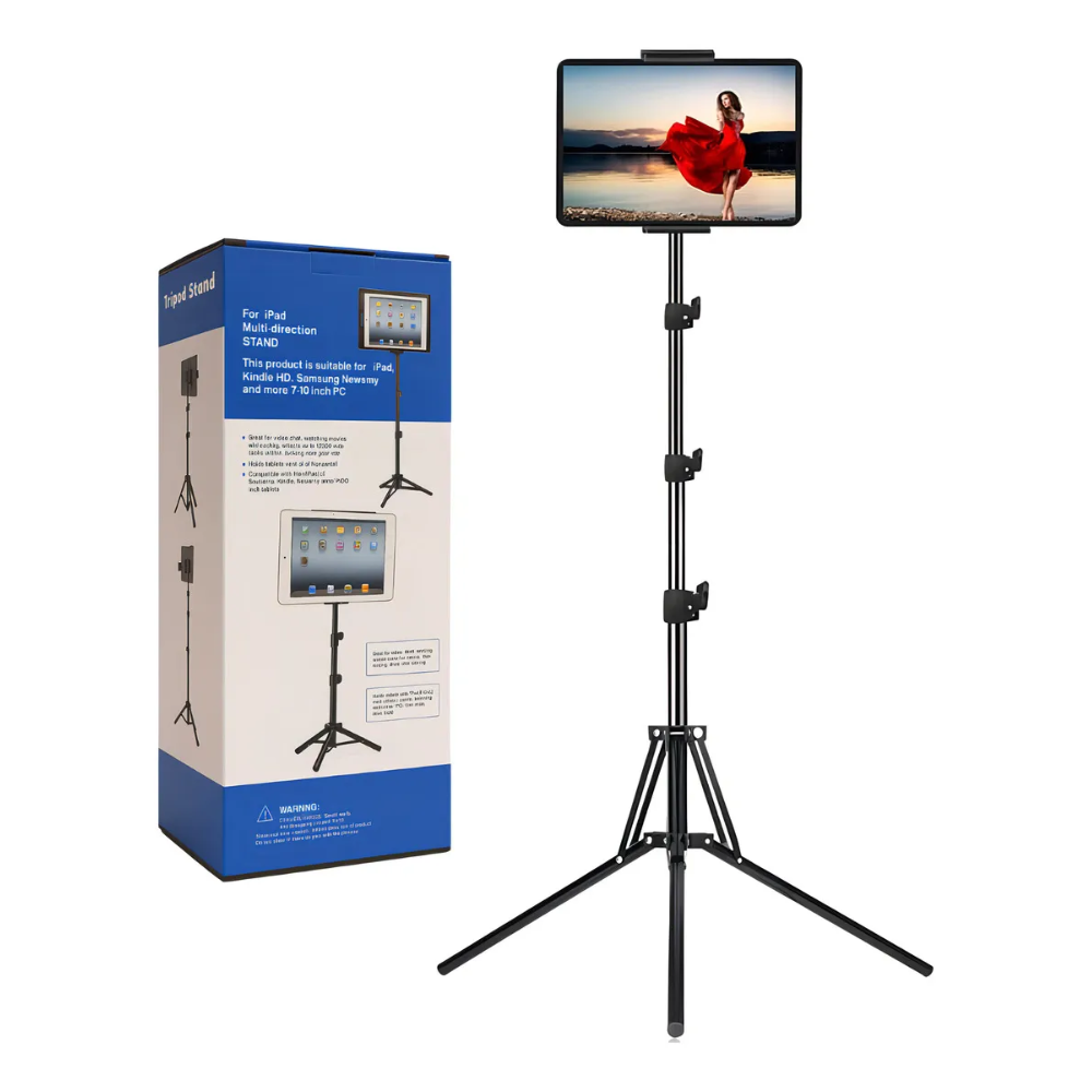 Soporte Trípode Para iPad Table Ajustable 1.50cm 10 Pulgadas Color Negro TecnoHogarJS