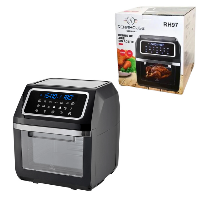 Horno Freidora Aire Renahouse 12 Litros 1700W Pantalla Táctil Digital