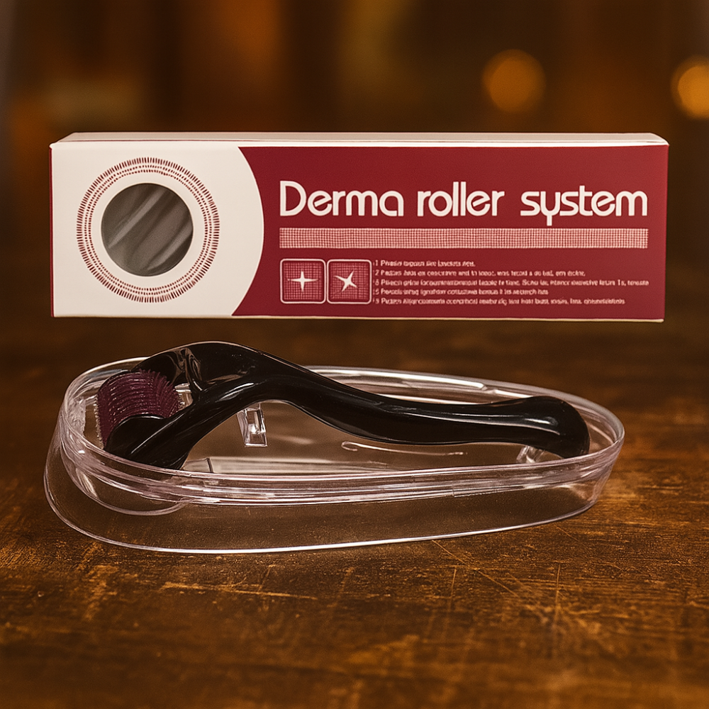 Derma Roller Facial 0.5mm 540 Agujas Acero Antiedad Cicatrices Piel Microneedling Reafirmante Poros Manchas Serums
