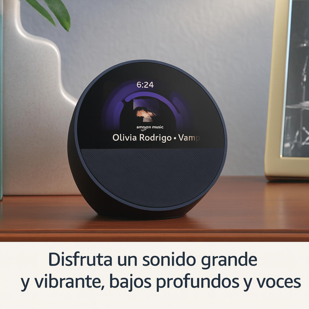 Echo Spot Alexa Con Pantalla Inteligente Reloj Despertador Música