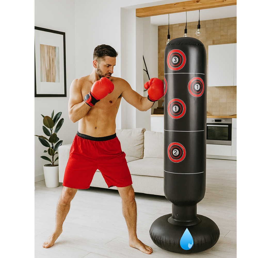 Saco Boxeo Inflable Con Guantes Niños Adultos 160cm PVC