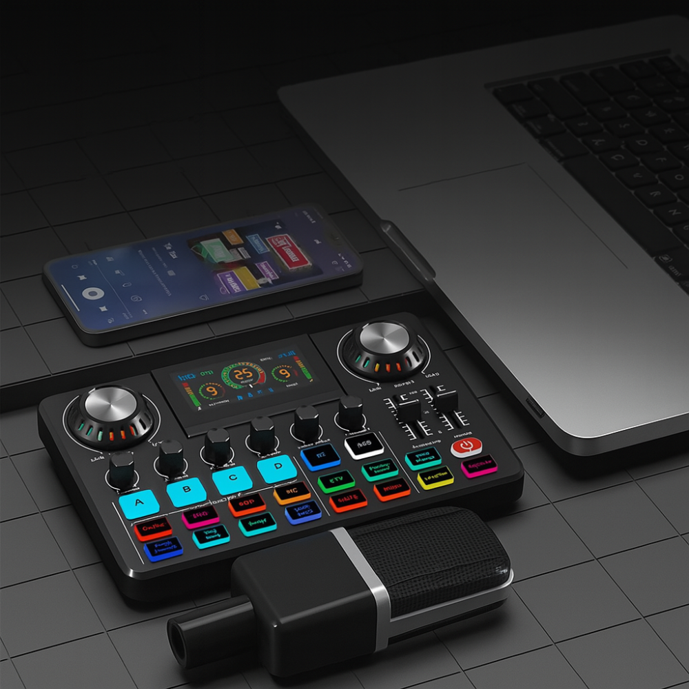 Tarjeta De Sonido Profesional F668 Bluetooth Usb Streaming Live