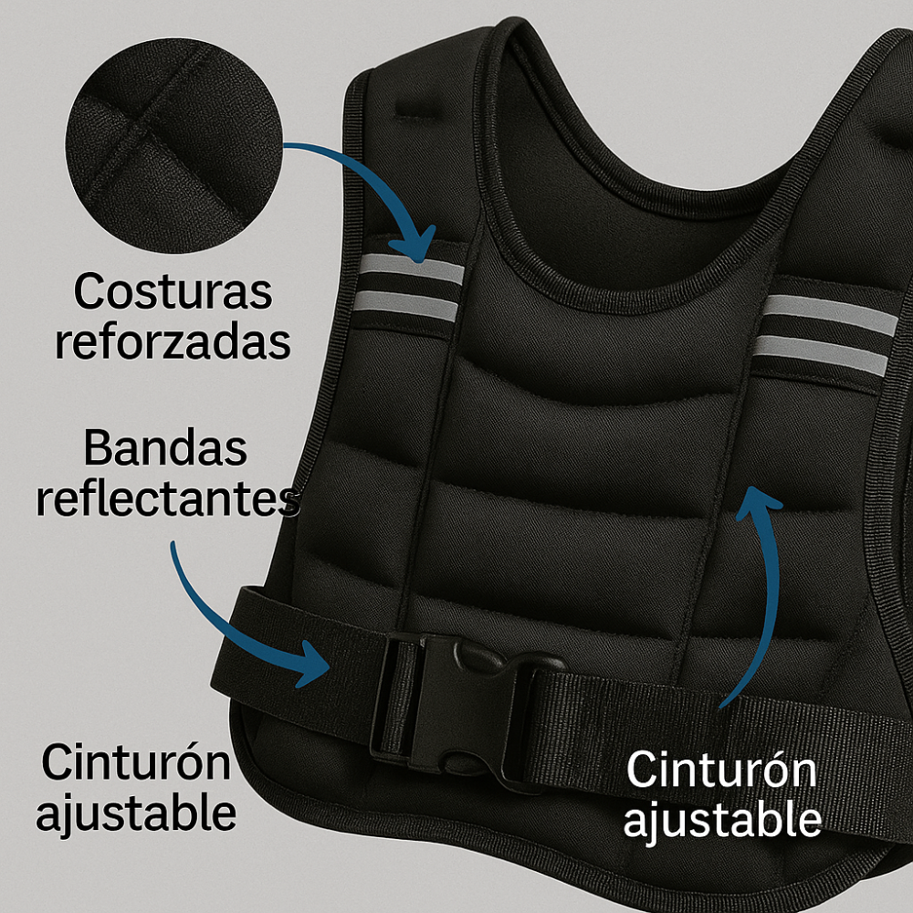 Chaleco entrenamiento 5KG para Entrenamiento Fitness Ajustable para crossfit