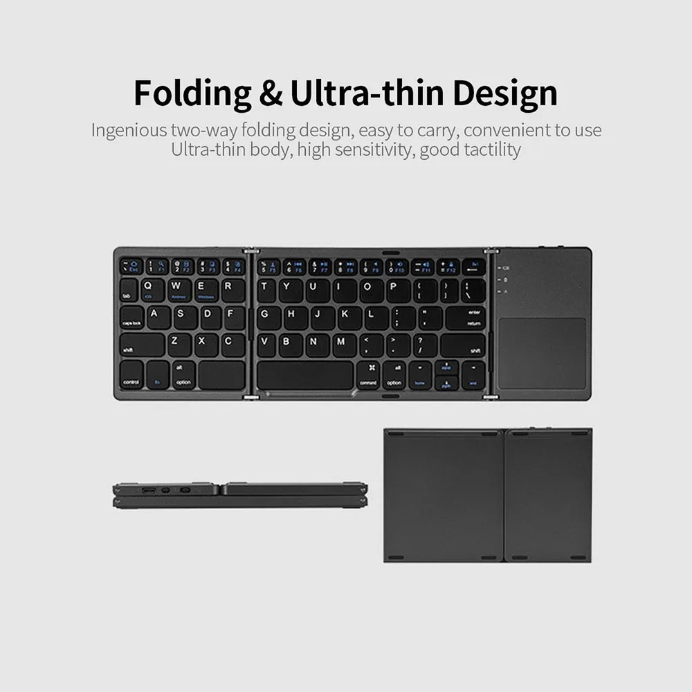 Teclado Inalámbrico Teclado Plegable Portátil Tipo C Touch