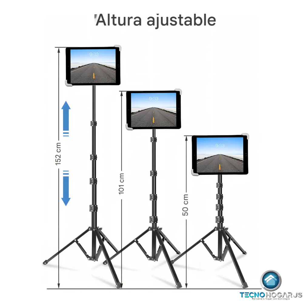 Soporte Trípode Para iPad Table Ajustable 1.50cm 10 Pulgadas Color Negro TecnoHogarJS