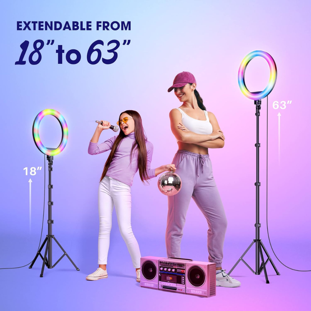 🔥Aro Luz Profesional Rgb Led 36cm Multicolor Trípode Control🎥
