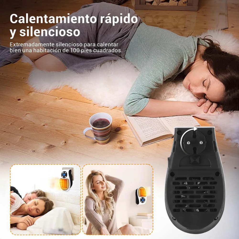 Calefactor Portátil Eléctrico 500W Control Digital Cerámico