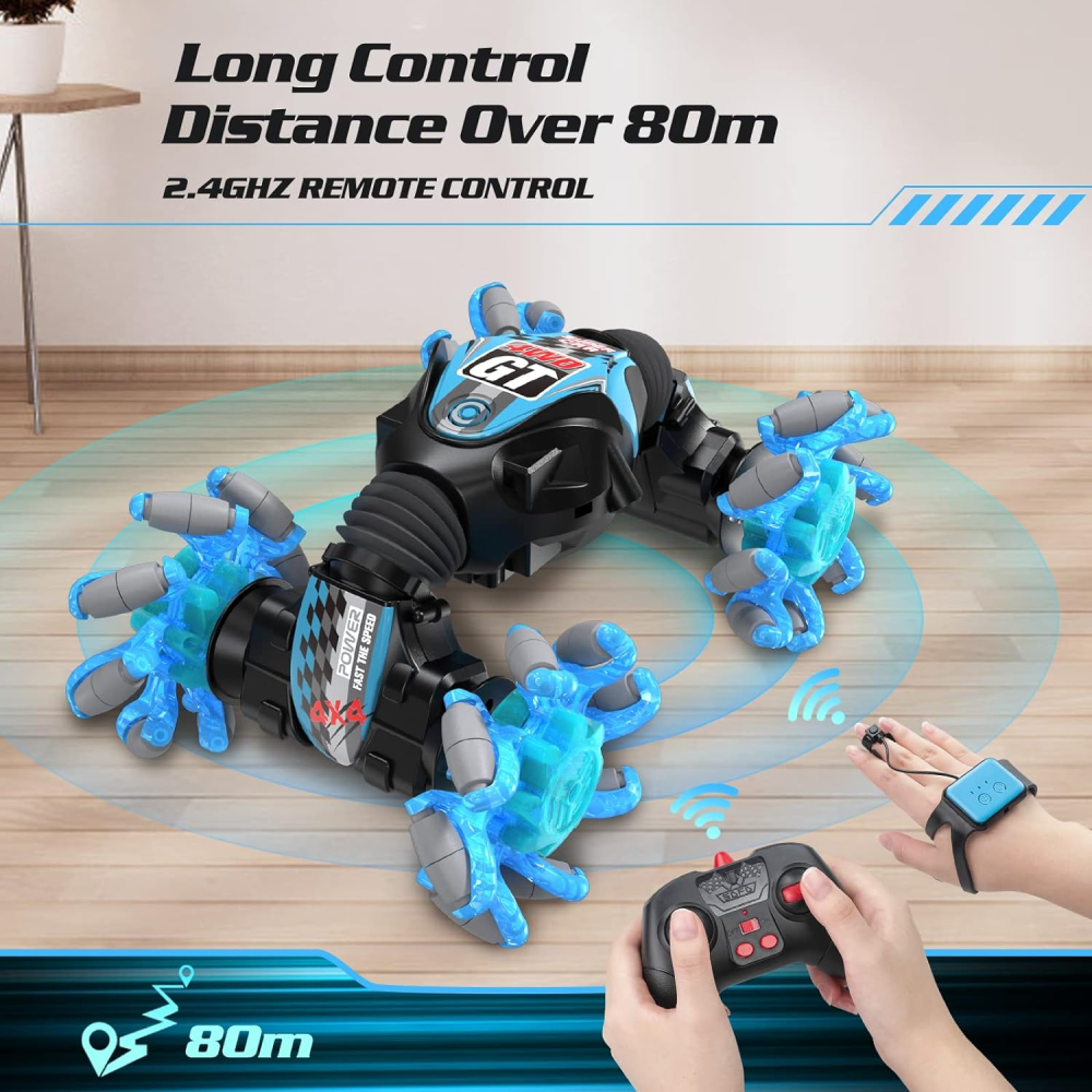 Carro A Control Remoto Acrobacias Control De Gestos Luz Led