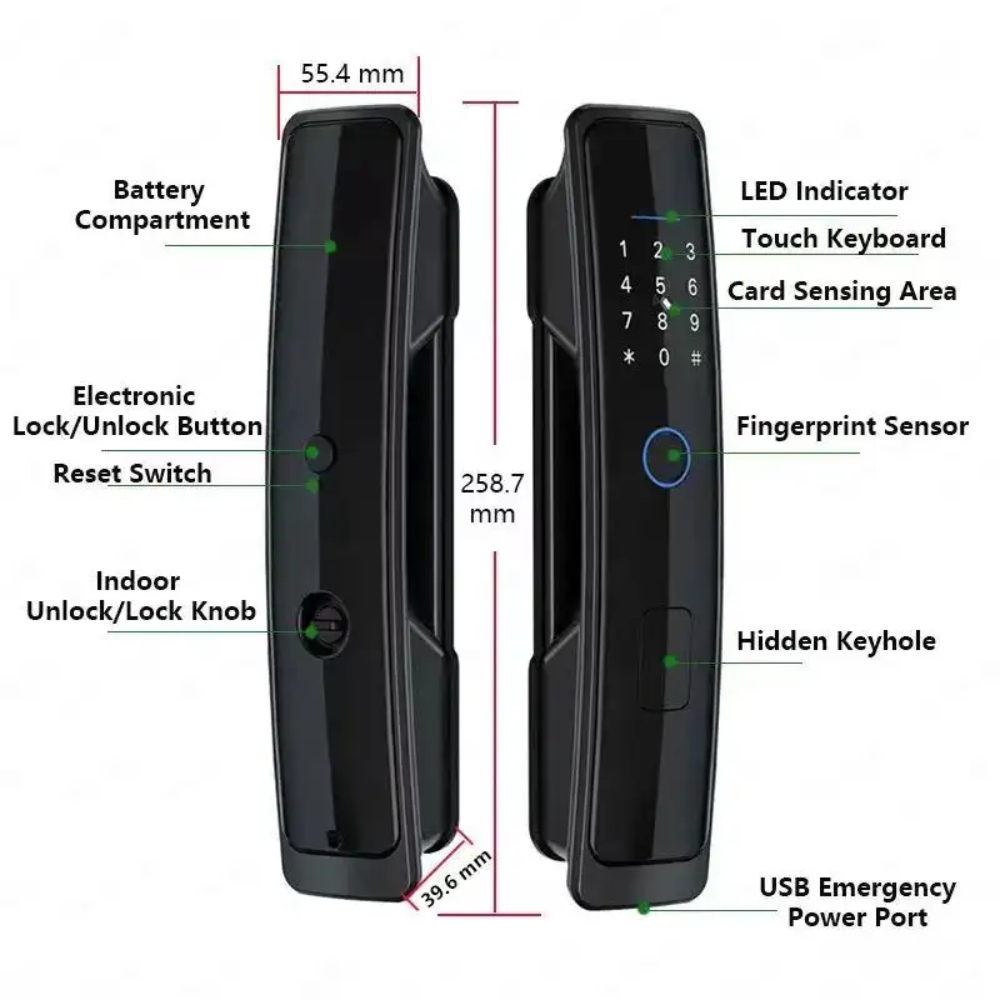 Cerradura Inteligente Wifi Huella Tarjeta Y Contraseña Hr17