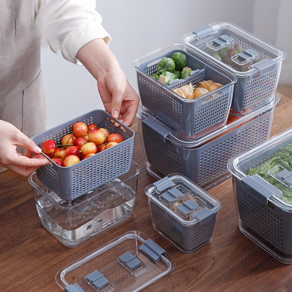 Contenedor Grande Para Frutas y Verduras Almacenaje Para Refrigerador