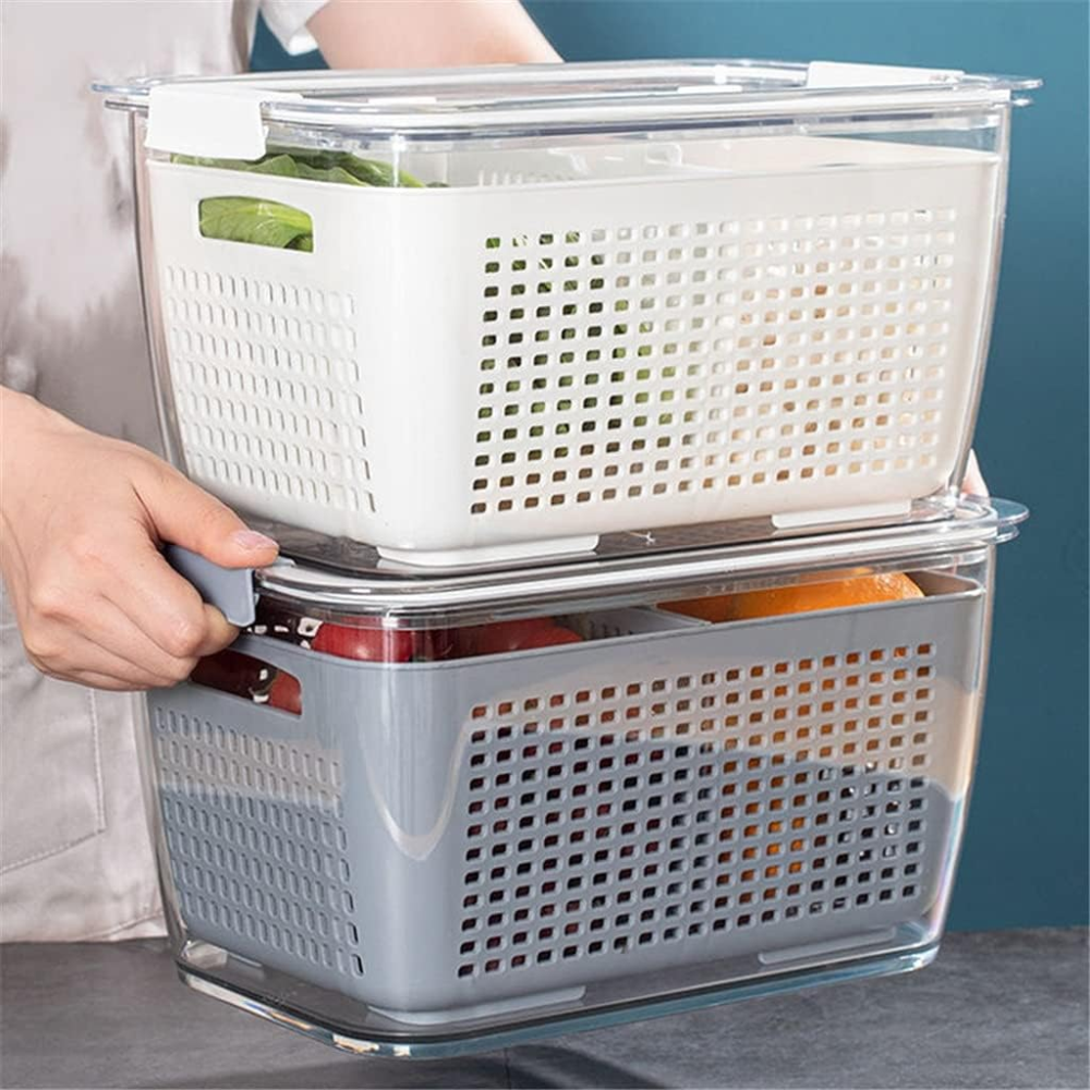 Contenedor Grande Para Frutas y Verduras Almacenaje Para Refrigerador