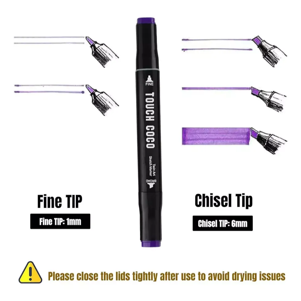 Caja De Marcadores Plumones Doble Punta