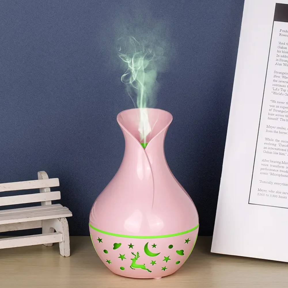 Difusor Humificador De Aromas Ultrasonico Jarron Brillante