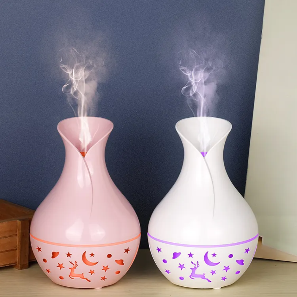 Difusor Humificador De Aromas Ultrasonico Jarron Brillante