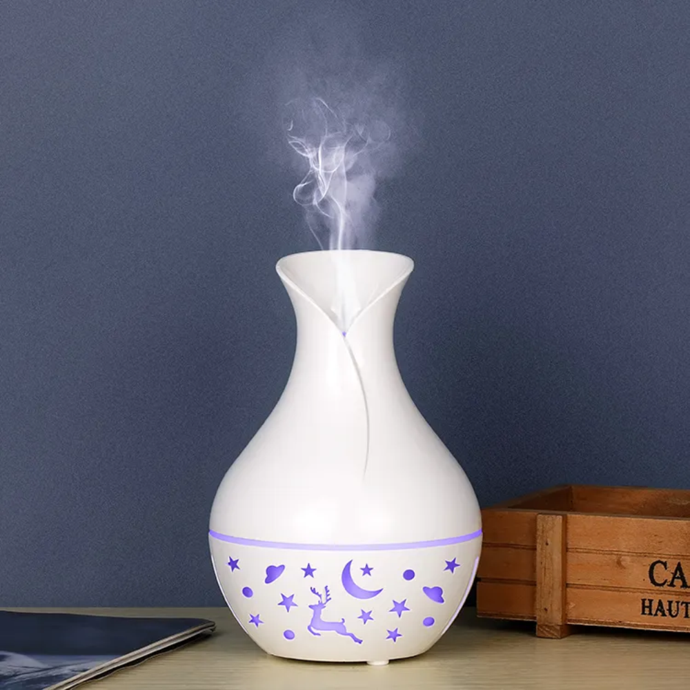 Difusor Humificador De Aromas Ultrasonico Jarron Brillante