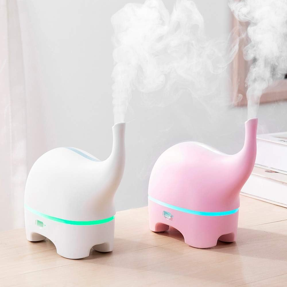 Difusor De Aromas Diseño Elefante 7 Luces 120ml Power Bank