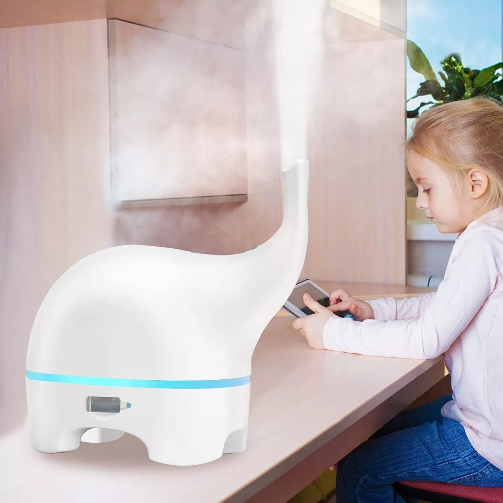 Difusor De Aromas Diseño Elefante 7 Luces 120ml Power Bank