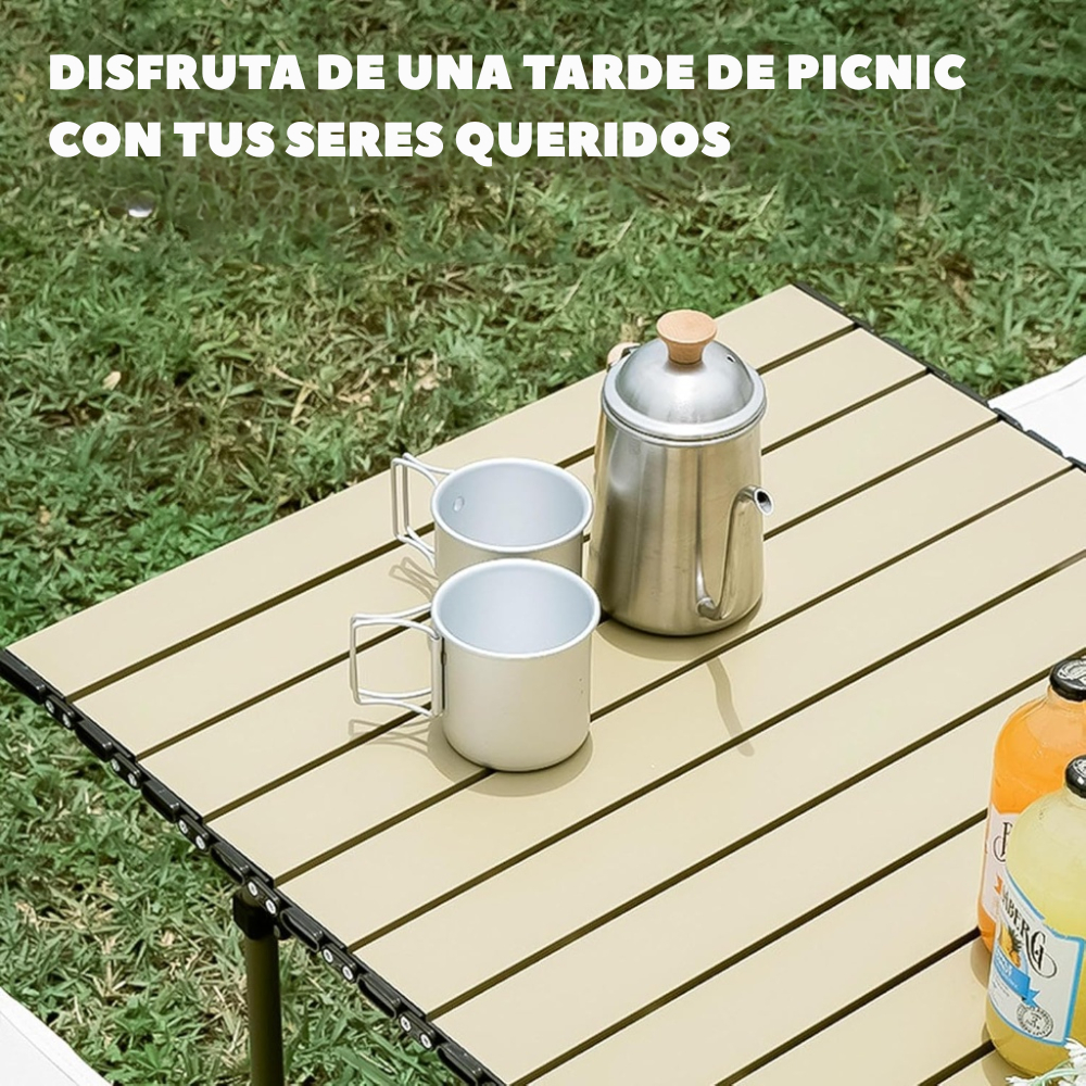 Mesa Plegable Camping Picnic Jardin 4 Sillas Bancos Kit 5pcs