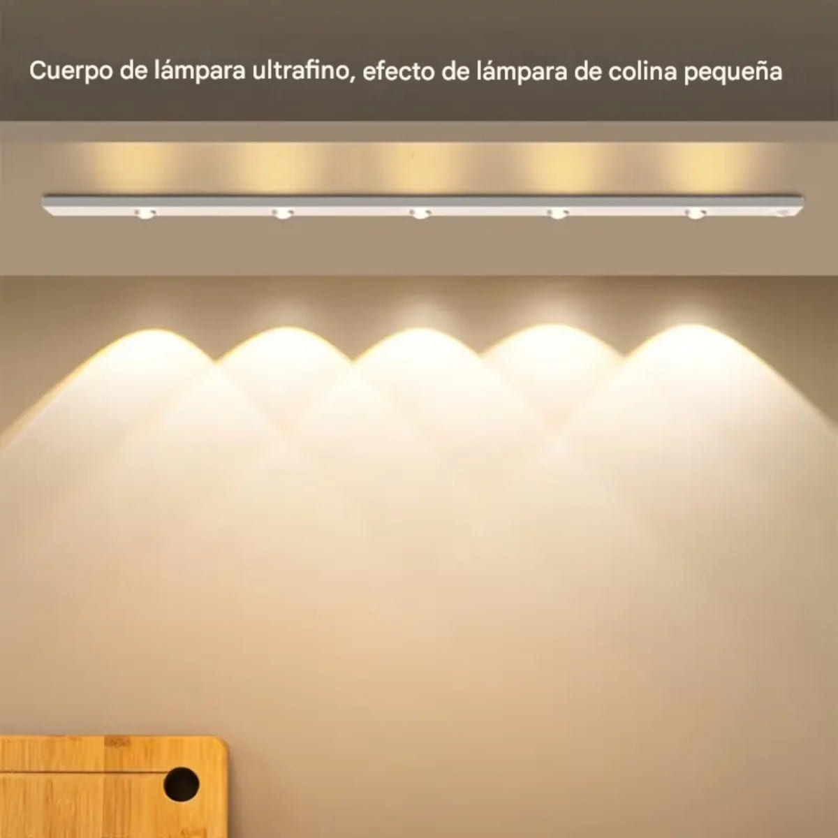 Lámpara Led Sensor Barra Luz Recargable 100cm 3 Tonos Luces