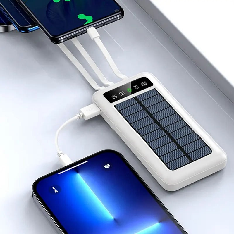 Cargador Power Bank Portatil 4 En 1 Carga Solar 20000 Mah