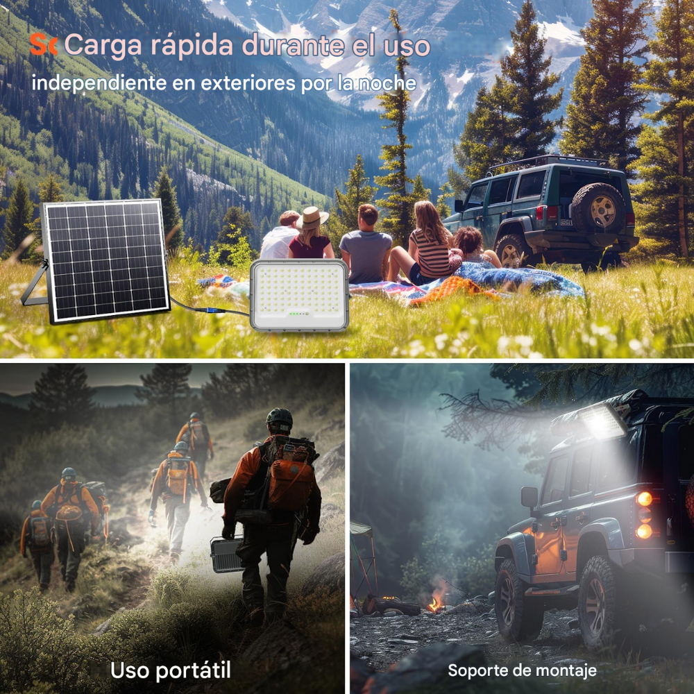 Reflector Solar Led Lampara 5000w Jortan Con Control Y Panel