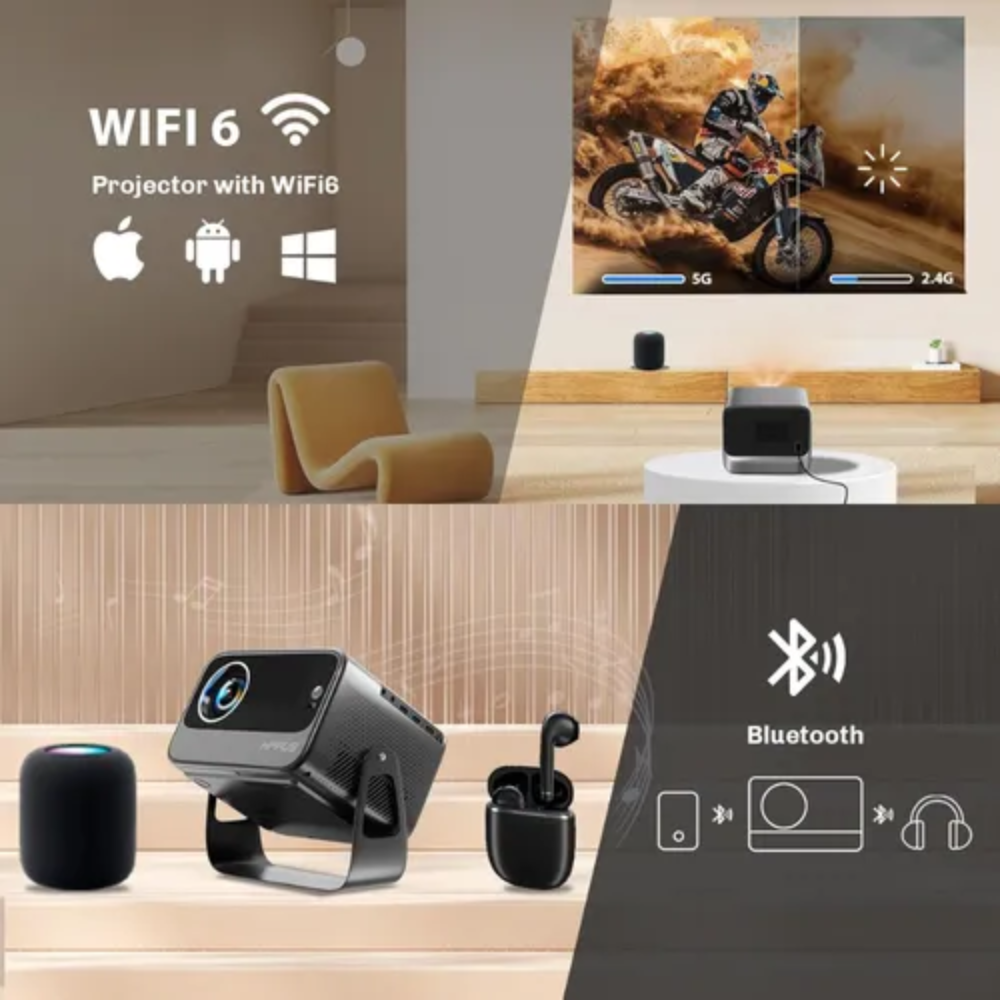 Proyector Hippus M11 12000 Lúmenes 4K WiFi Bluetooth HDMI