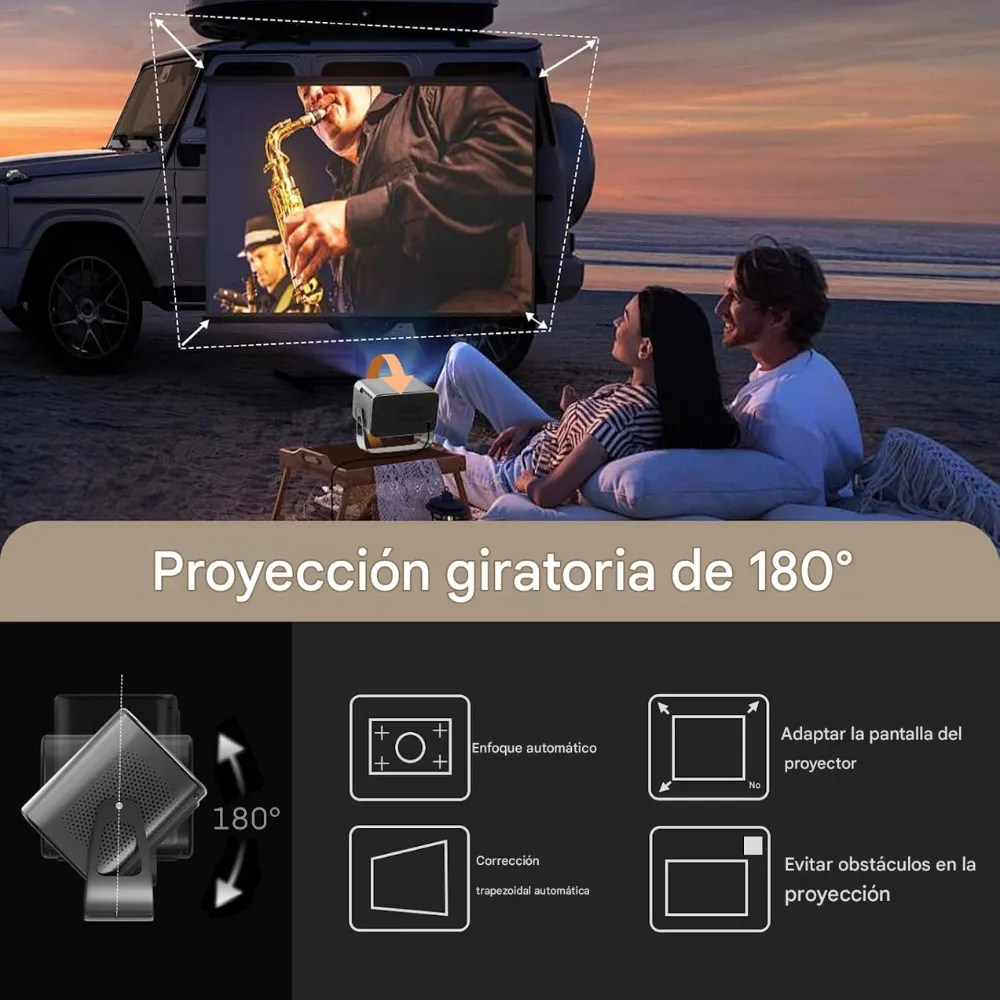 Proyector Hippus M11 12000 Lúmenes 4K WiFi Bluetooth HDMI