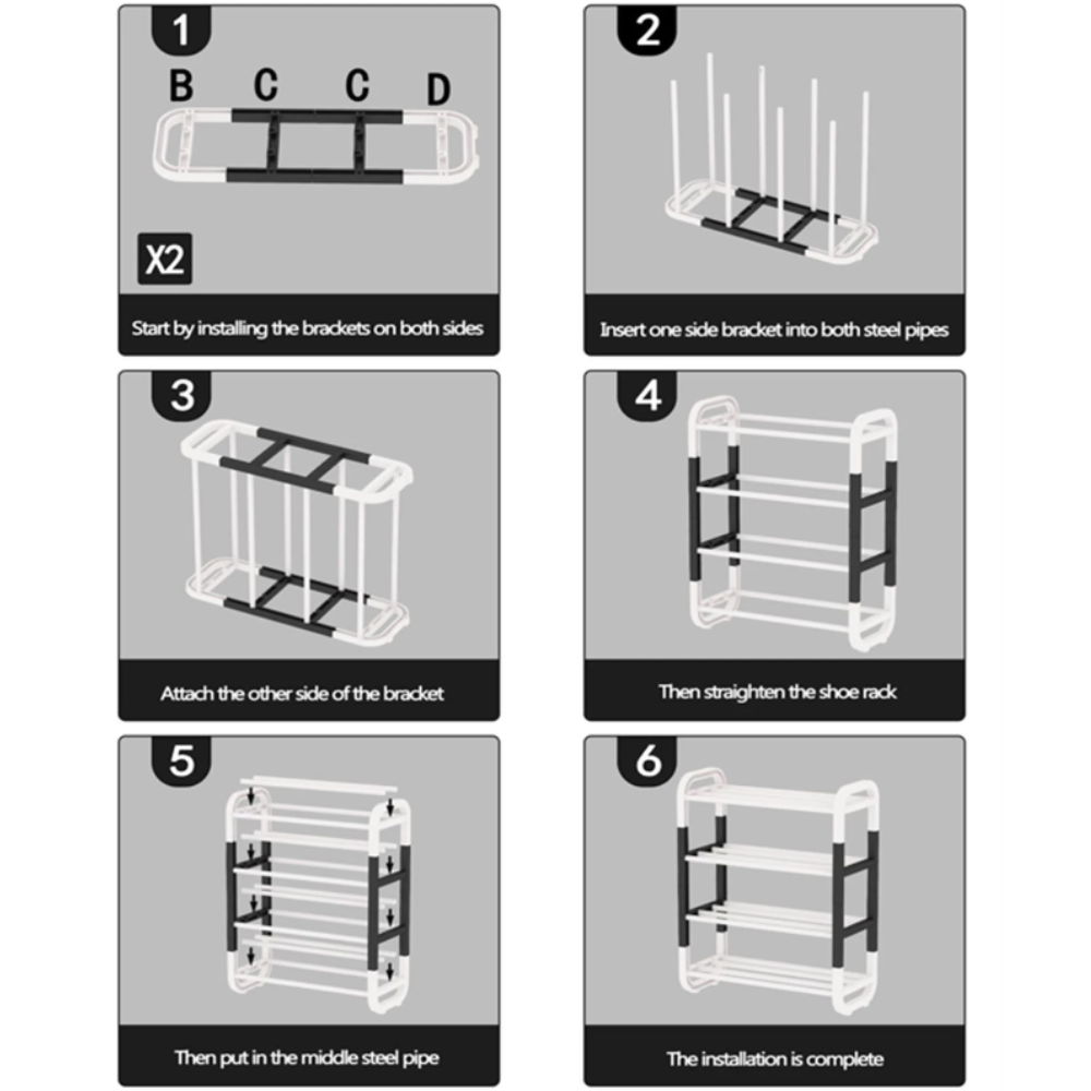 Estante Zapatero Organizador 5 Niveles Doble Color Rack