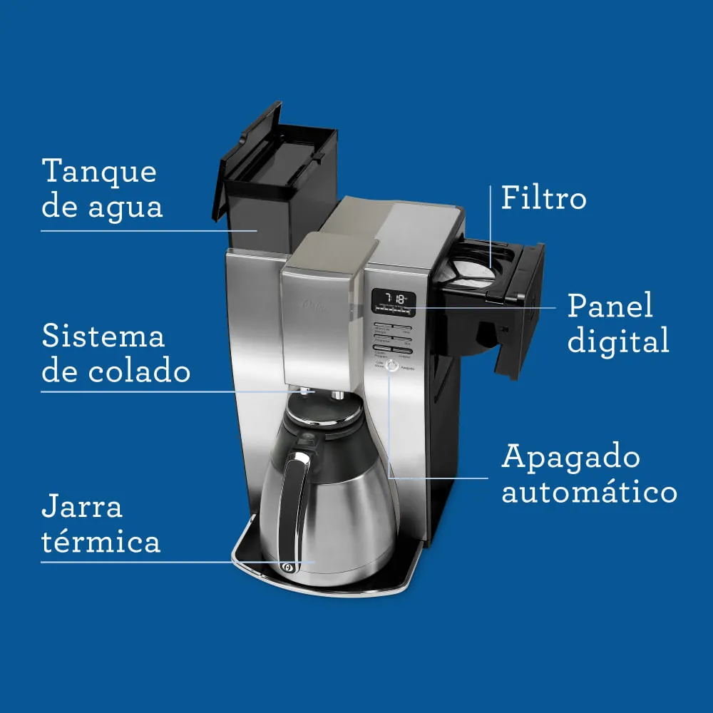 ☕🔥Cafetera Electrica 10 Tazas Programable Termica Acero 304🫖⚡