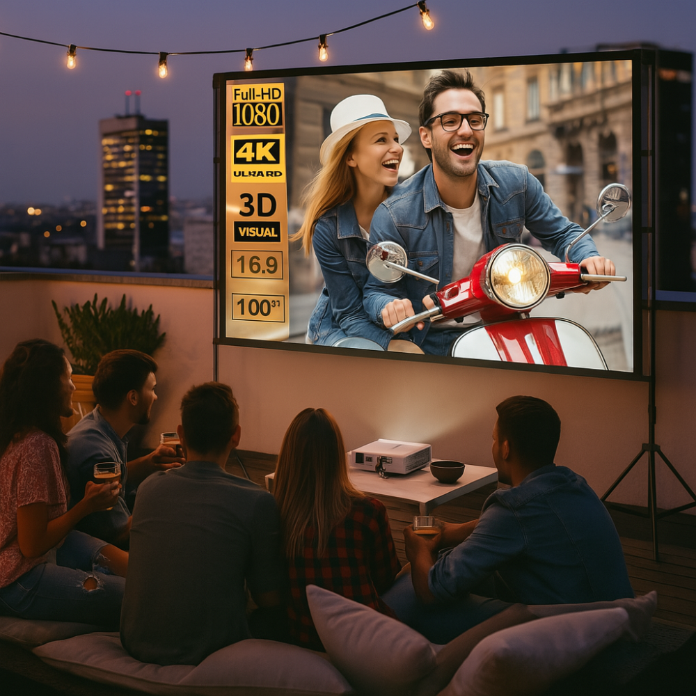 Telón Proyector 100 Pulgadas Con Trípode Y Maleta 16:9