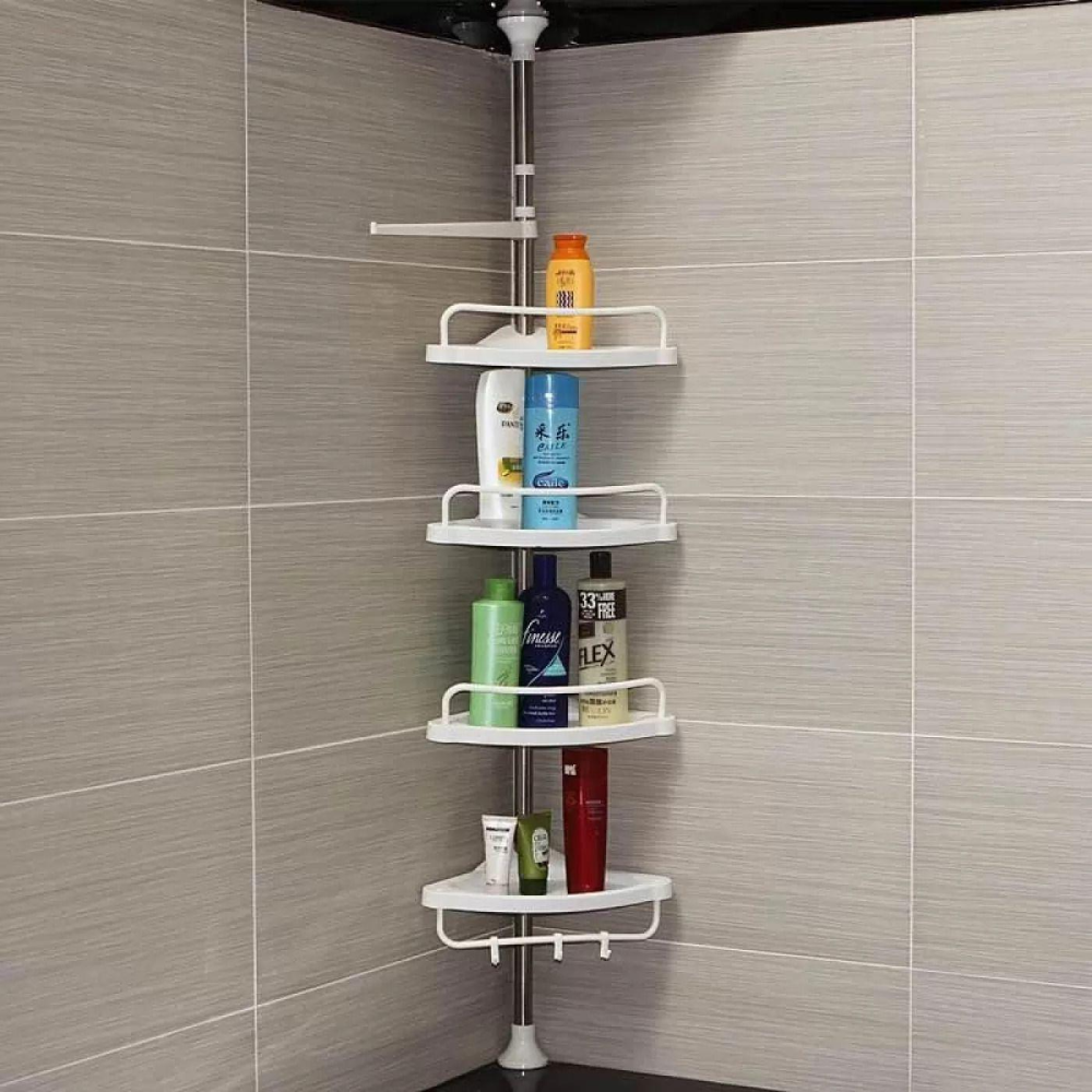 🛁Estante Esquinero Para Baño Ajustable Altura Hasta 2.60m🚿