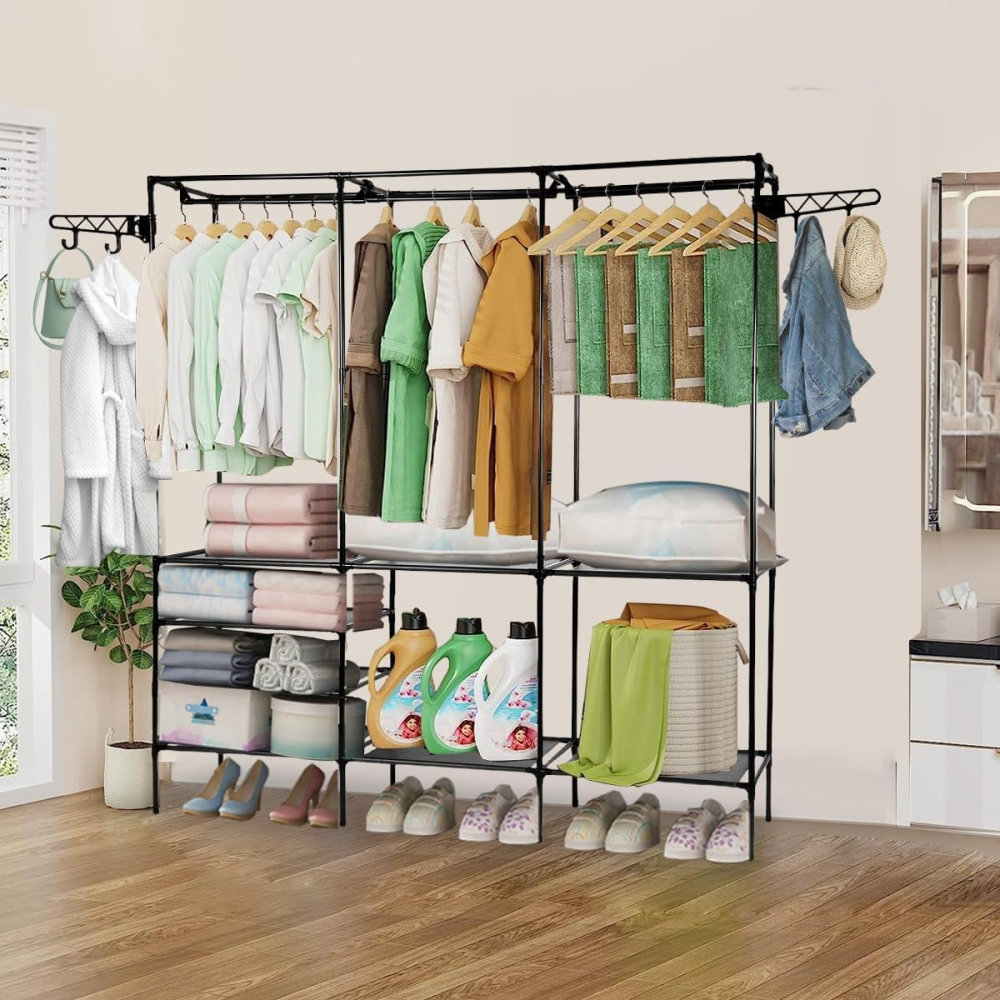 👗👞Estante Para Ropa Organizador Zapatero Y Perchero 3 Estantes🧥🧺👠