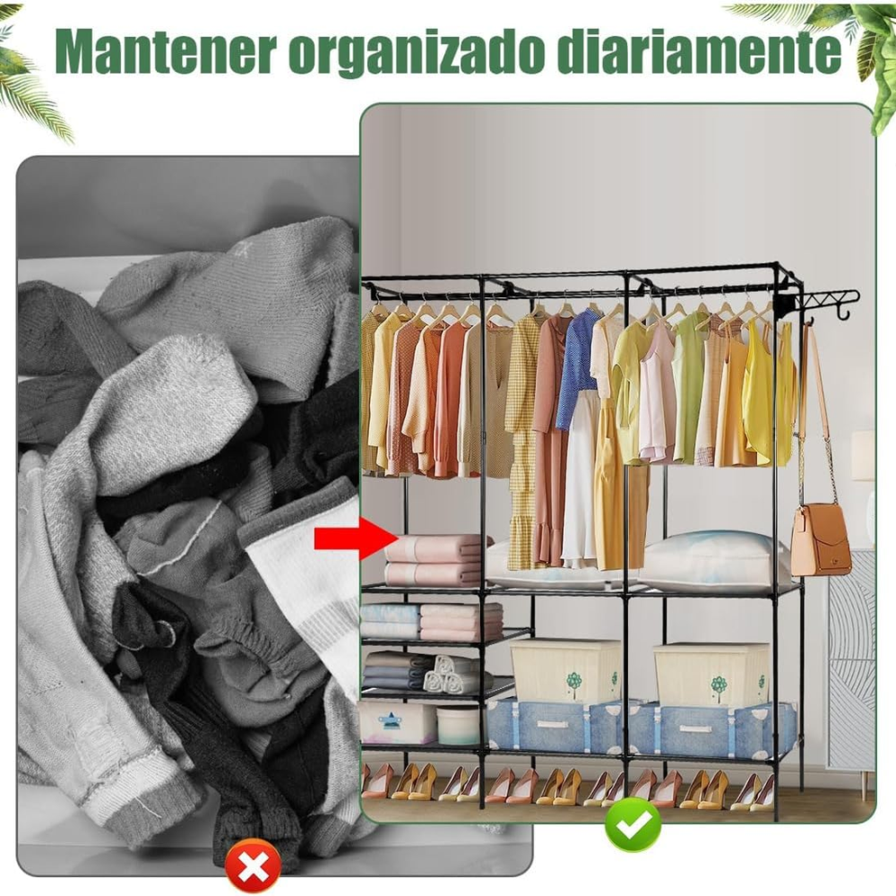 👗👞Estante Para Ropa Organizador Zapatero Y Perchero 3 Estantes🧥🧺👠
