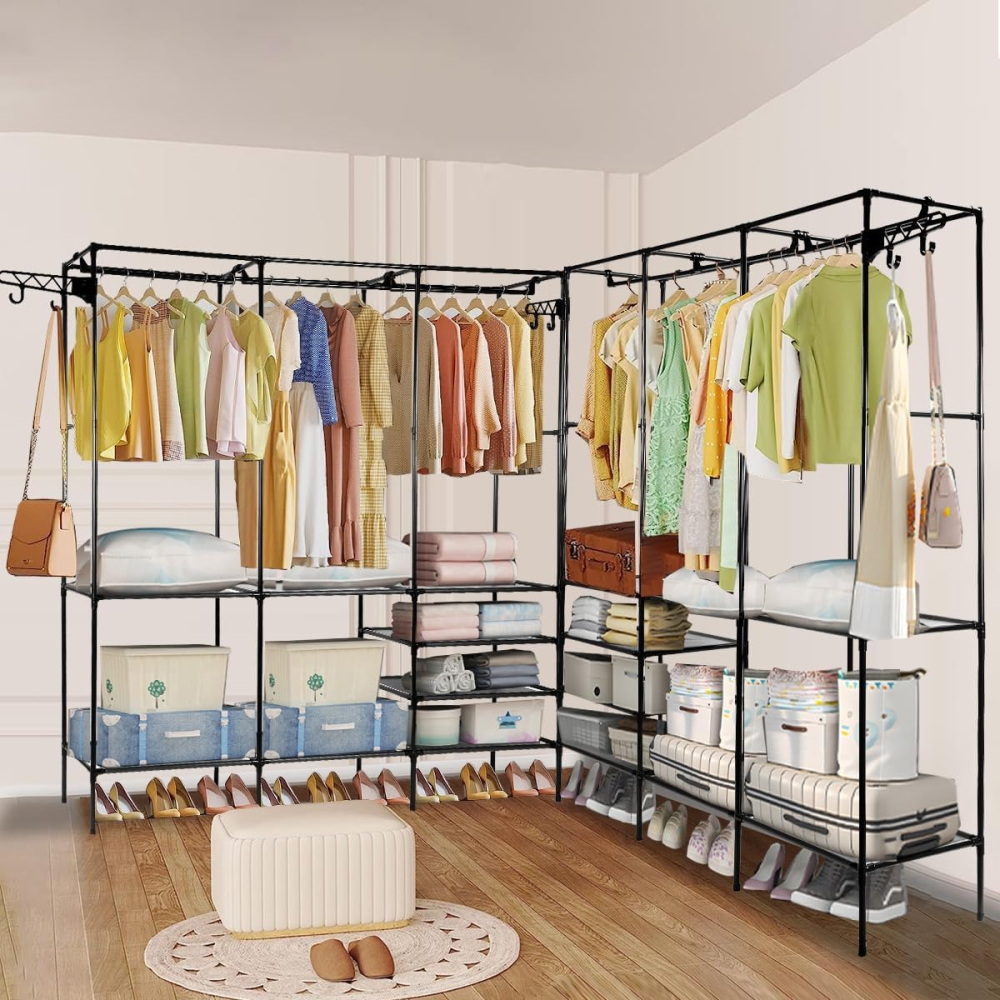 👗👞Estante Para Ropa Organizador Zapatero Y Perchero 3 Estantes🧥🧺👠