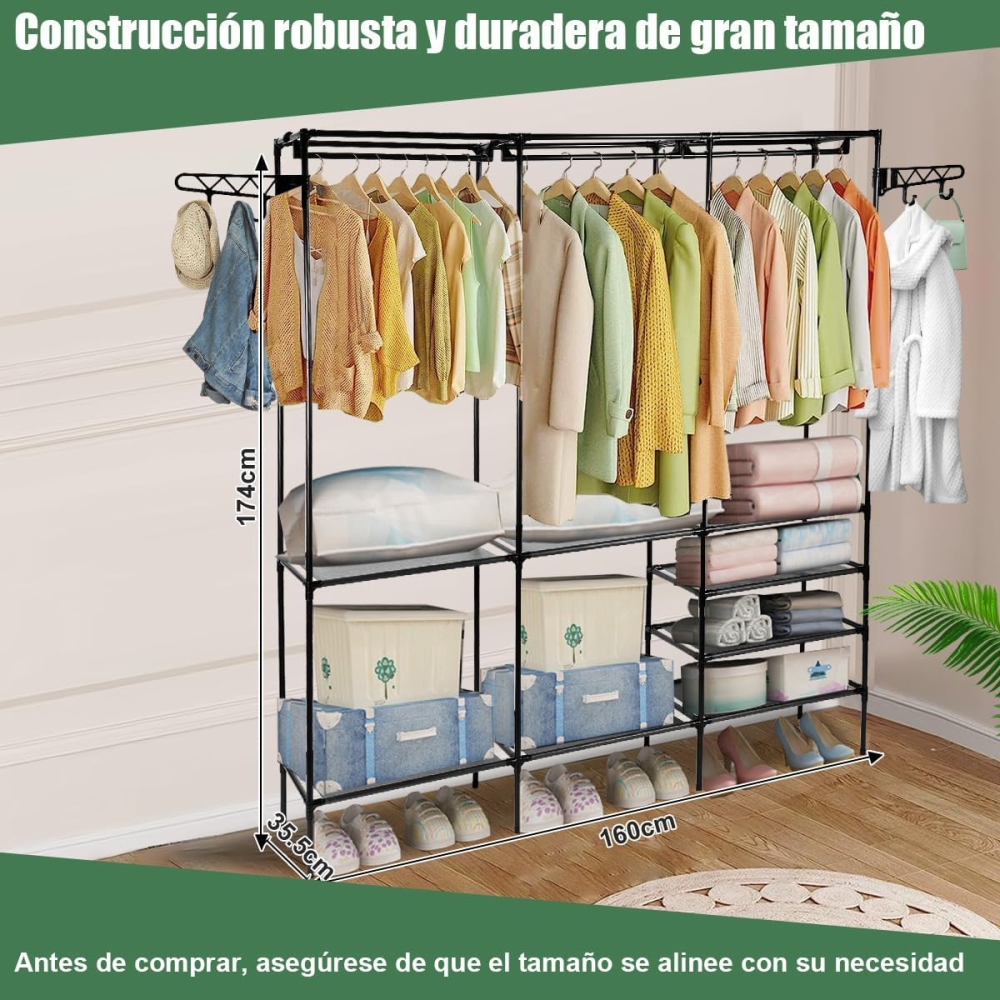 👗👞Estante Para Ropa Organizador Zapatero Y Perchero 3 Estantes🧥🧺👠