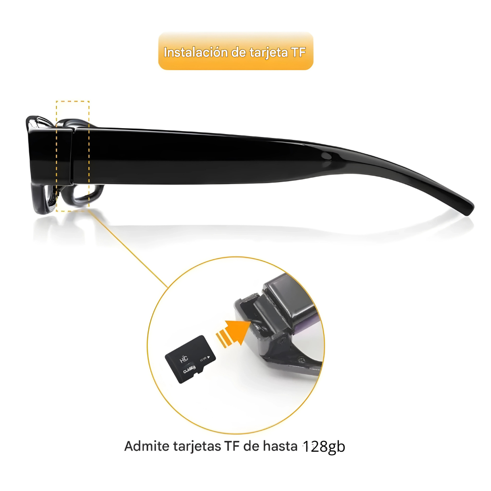 Camara Espía Gafas Espía 4k Full Hd Video Audio Fotos 128gb
