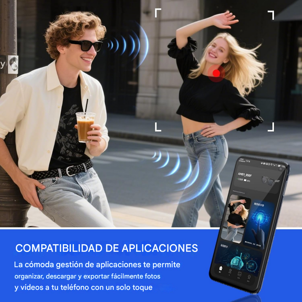 Gafas Camara Inteligentes Bluetooth Altavoz Smart Glasses Ia