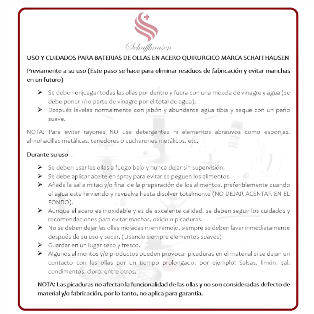 Juego De Ollas Acero Quirúrgico Termostato Schaffhausen 21pc