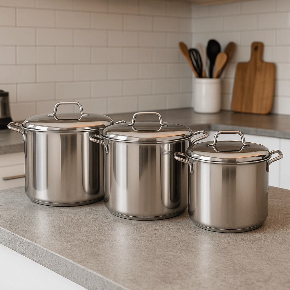 🍲Juego De Ollas Bateria Cocina Olla Sopera Grandes 6pcs Acero🥘
