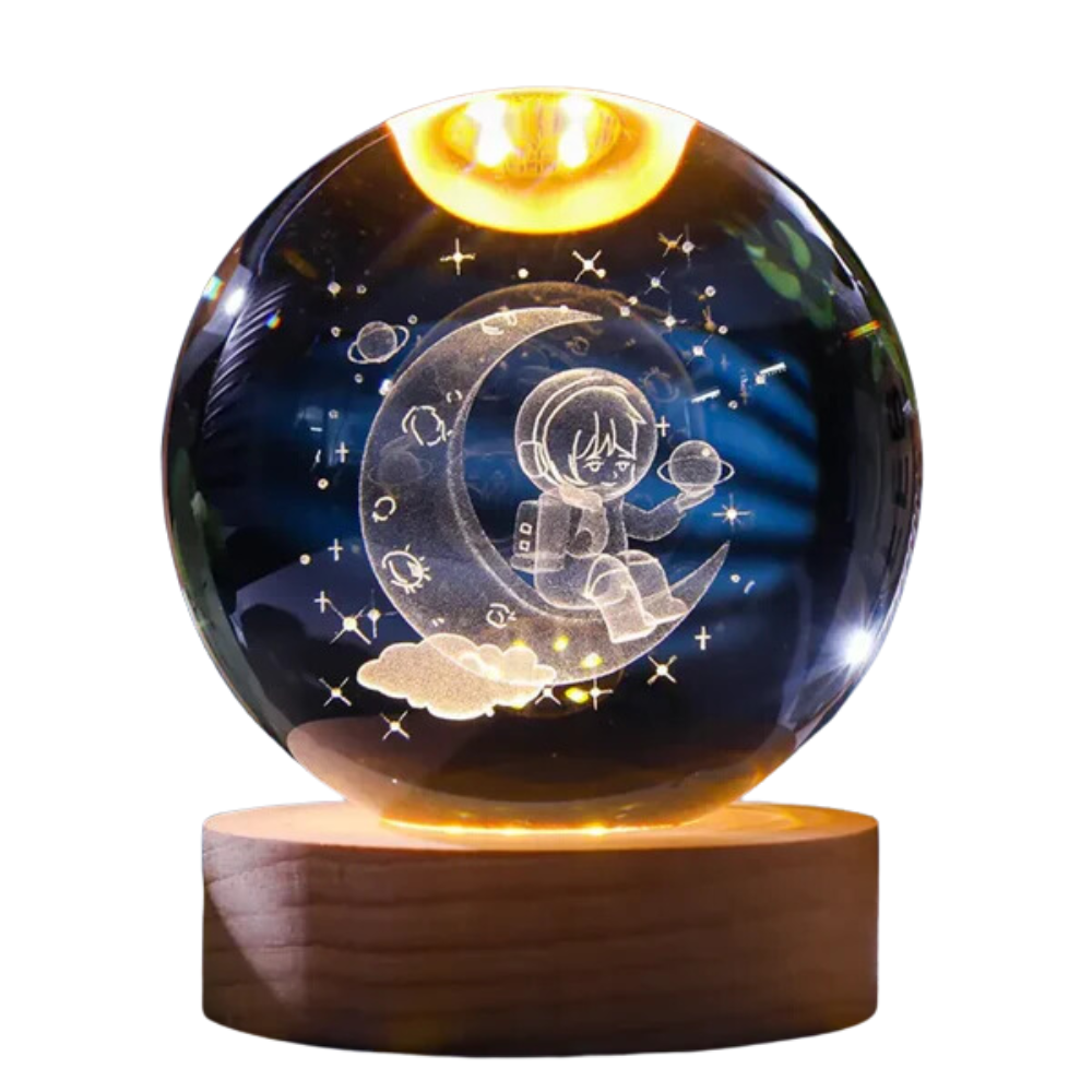 Lampara Decorativa Esfera Cristal Rgb Inalámbrica 7 Colores