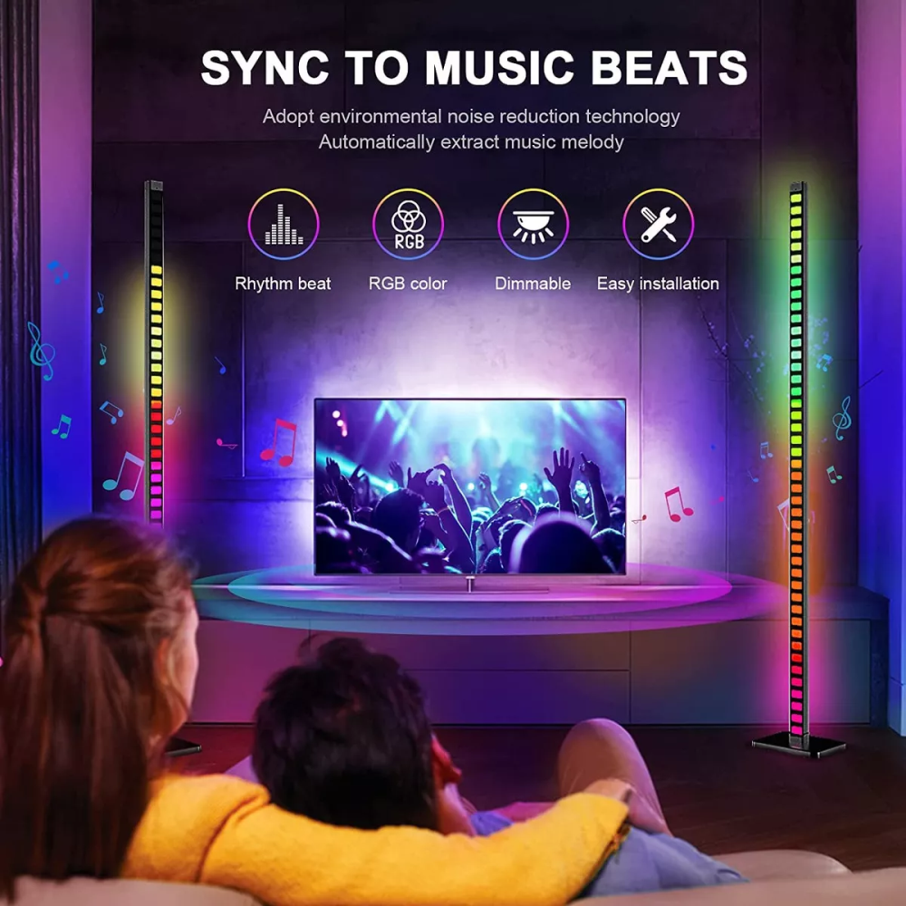 💡🌈Lampara De Pie Rgb Luces Ritmicas 1.20cm Alto App Smart Life🎶✨