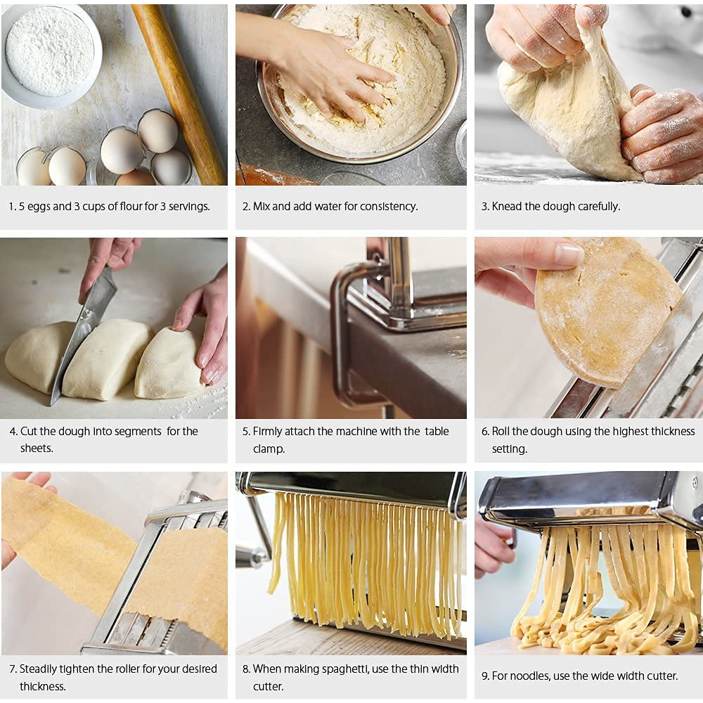 Maquina Hacer Pasta Manual Rollera Spaguetti Ajusta Espesor