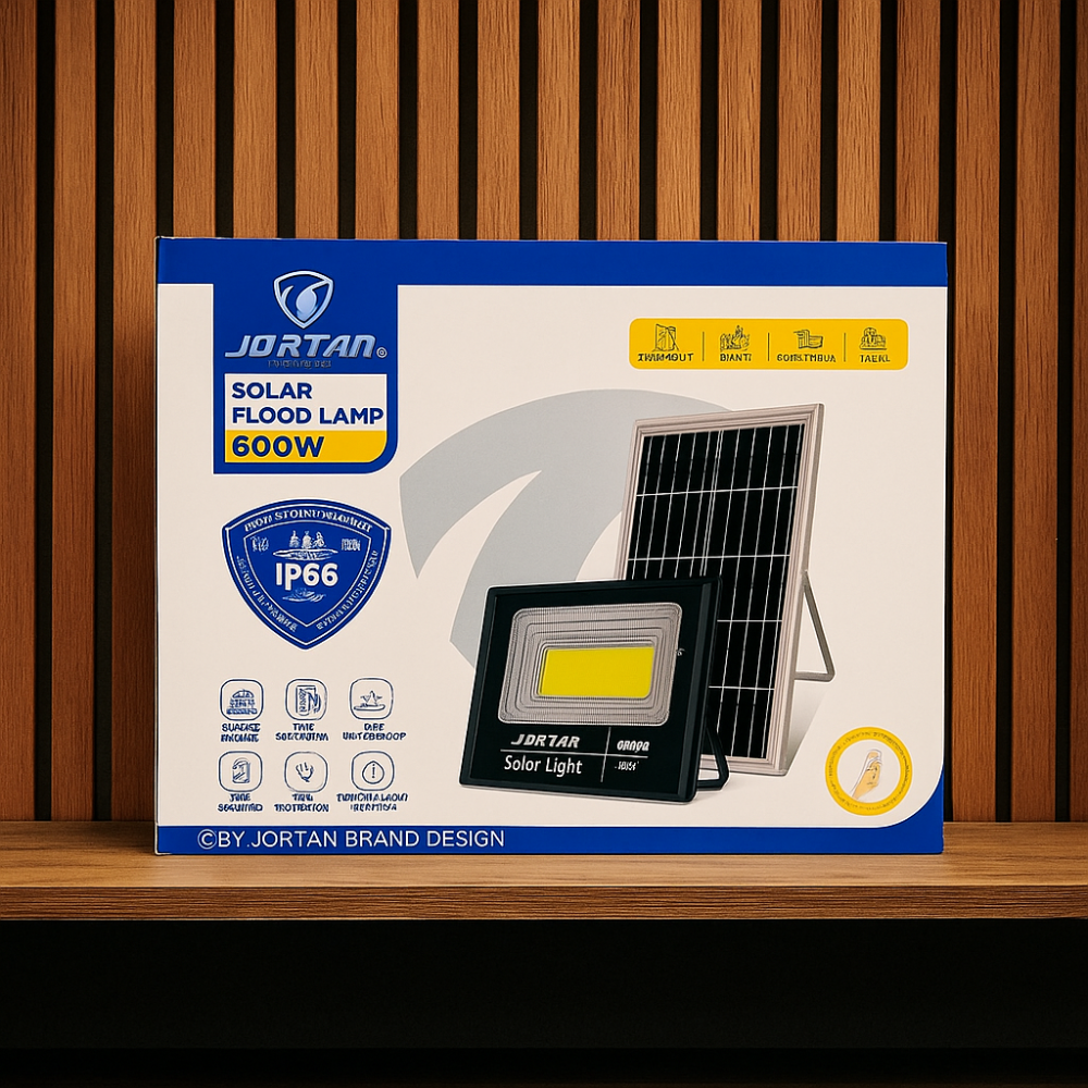 🌞Lampara Reflector Panel Solar Jortan 600w Ip66 Recargable⚡