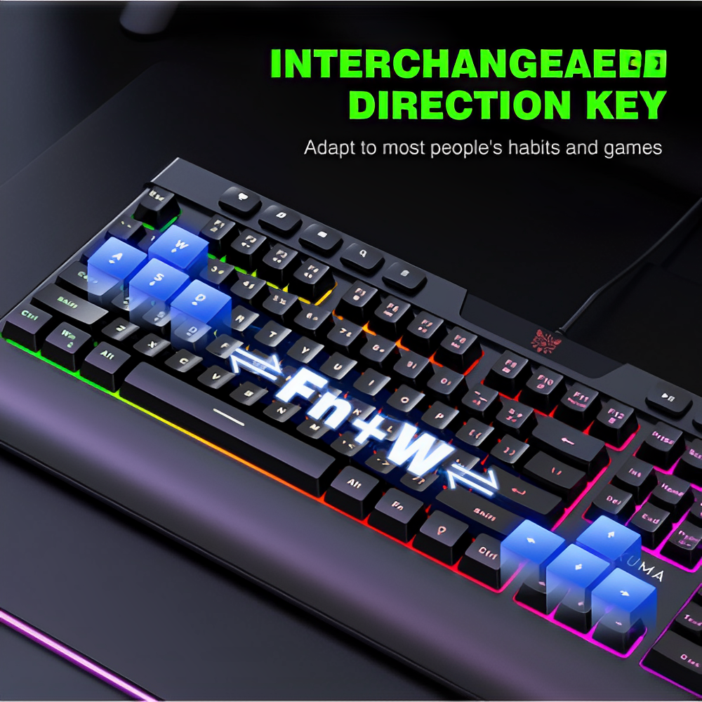 Combo Teclado Gaming Onikuma G21 Con Luces Led Original