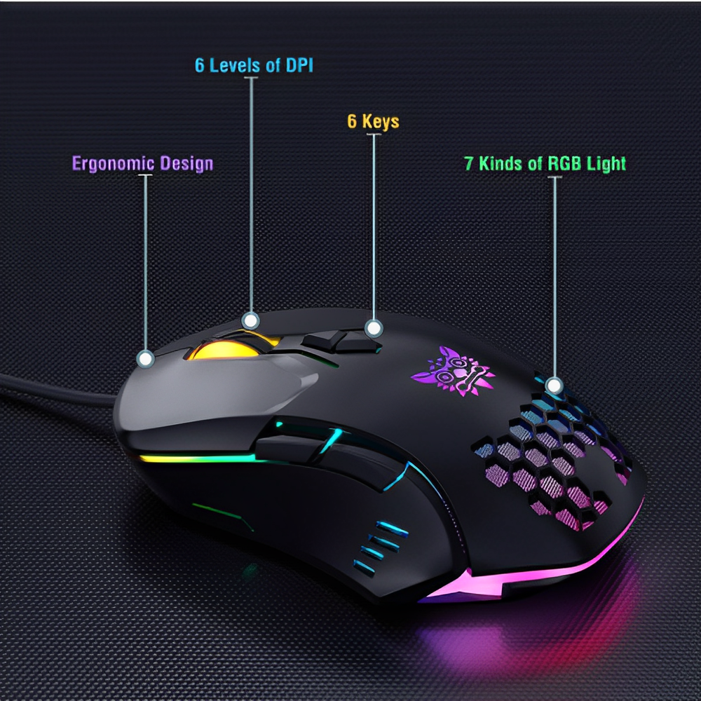 Combo Teclado Gaming Onikuma G21 Con Luces Led Original