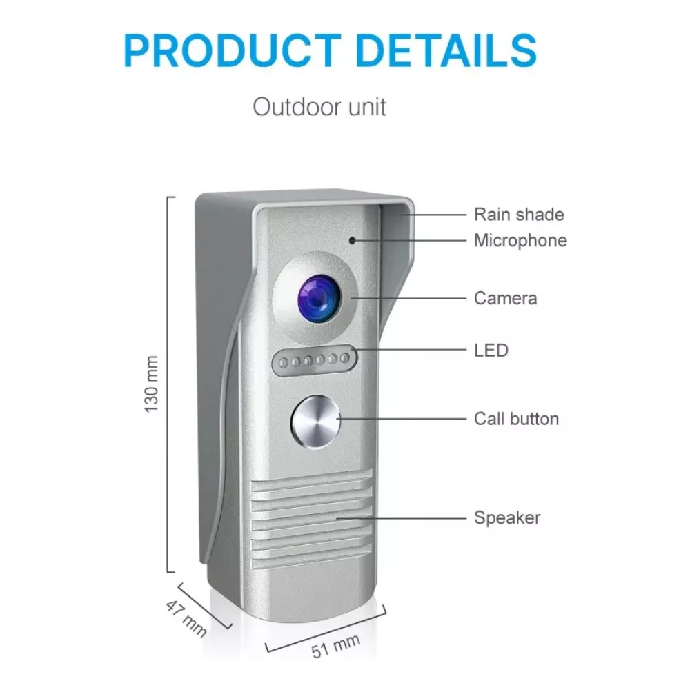 Timbre Inteligente Video Portero Pantalla C07l Full Color