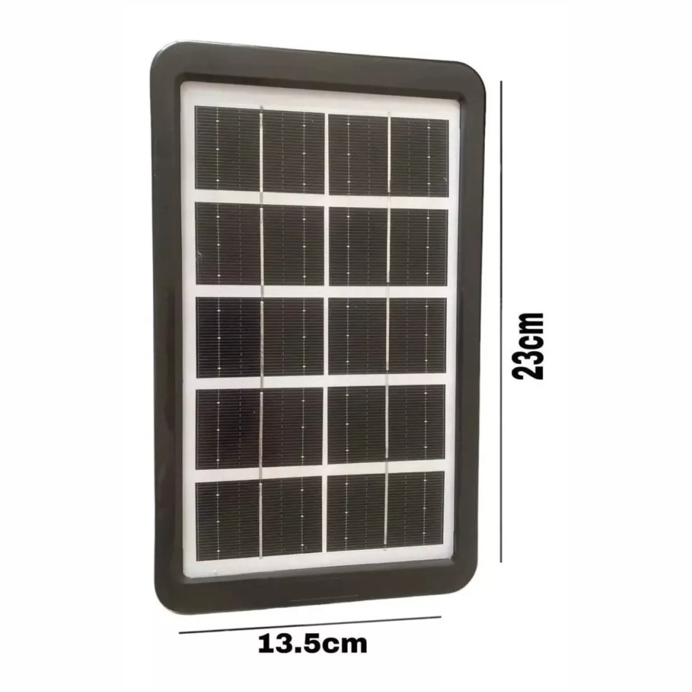 Ventilador Portátil Solar Con Radio Fm Lámpara Bombillo Led