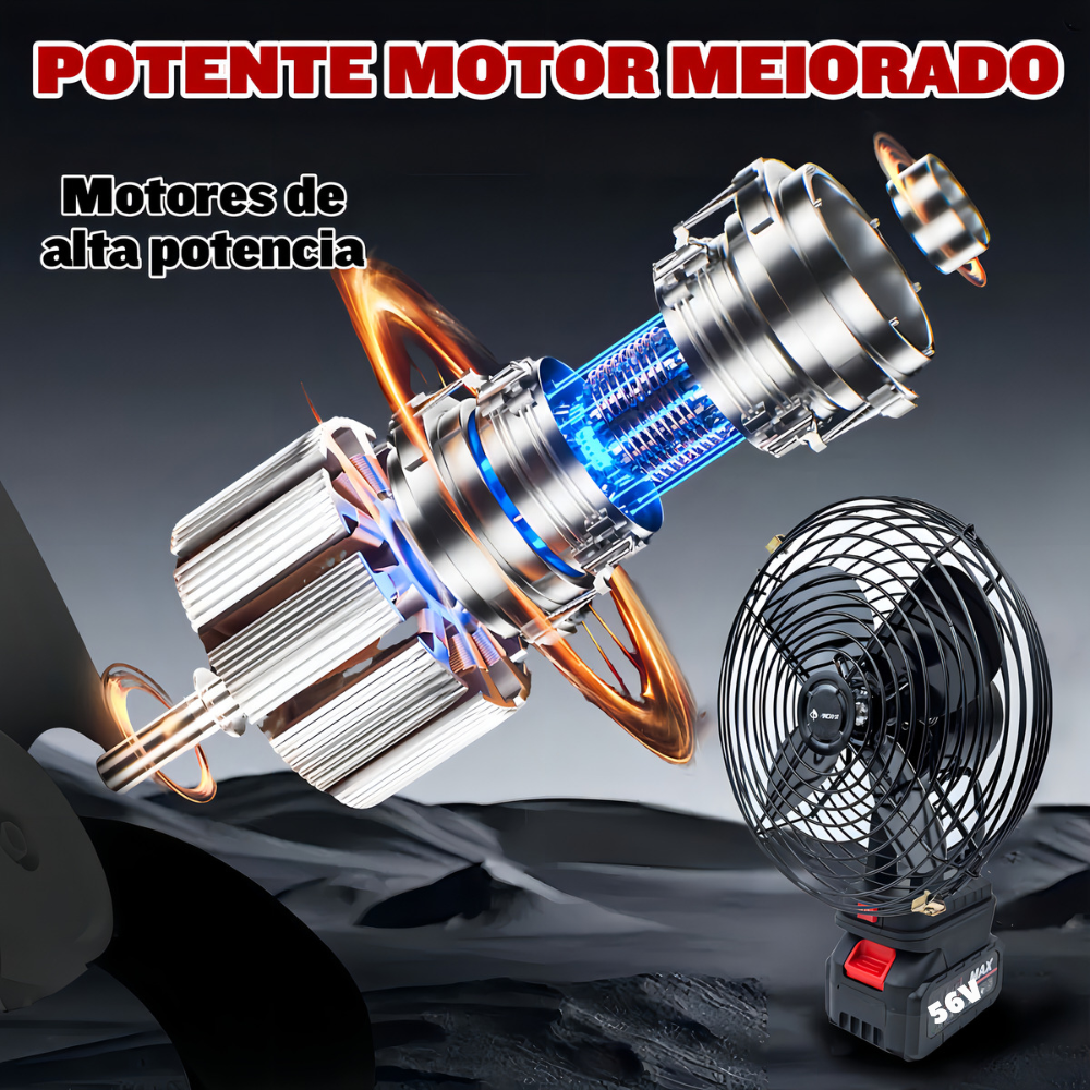Aire Ventilador Abanico Doble Bateria Inalambrico 56v