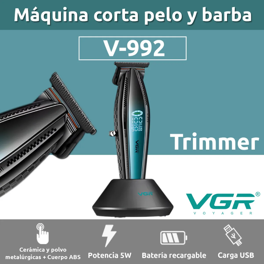 Máquina Patillera VGR V-992 Inalámbrica 9000RPM Profesional