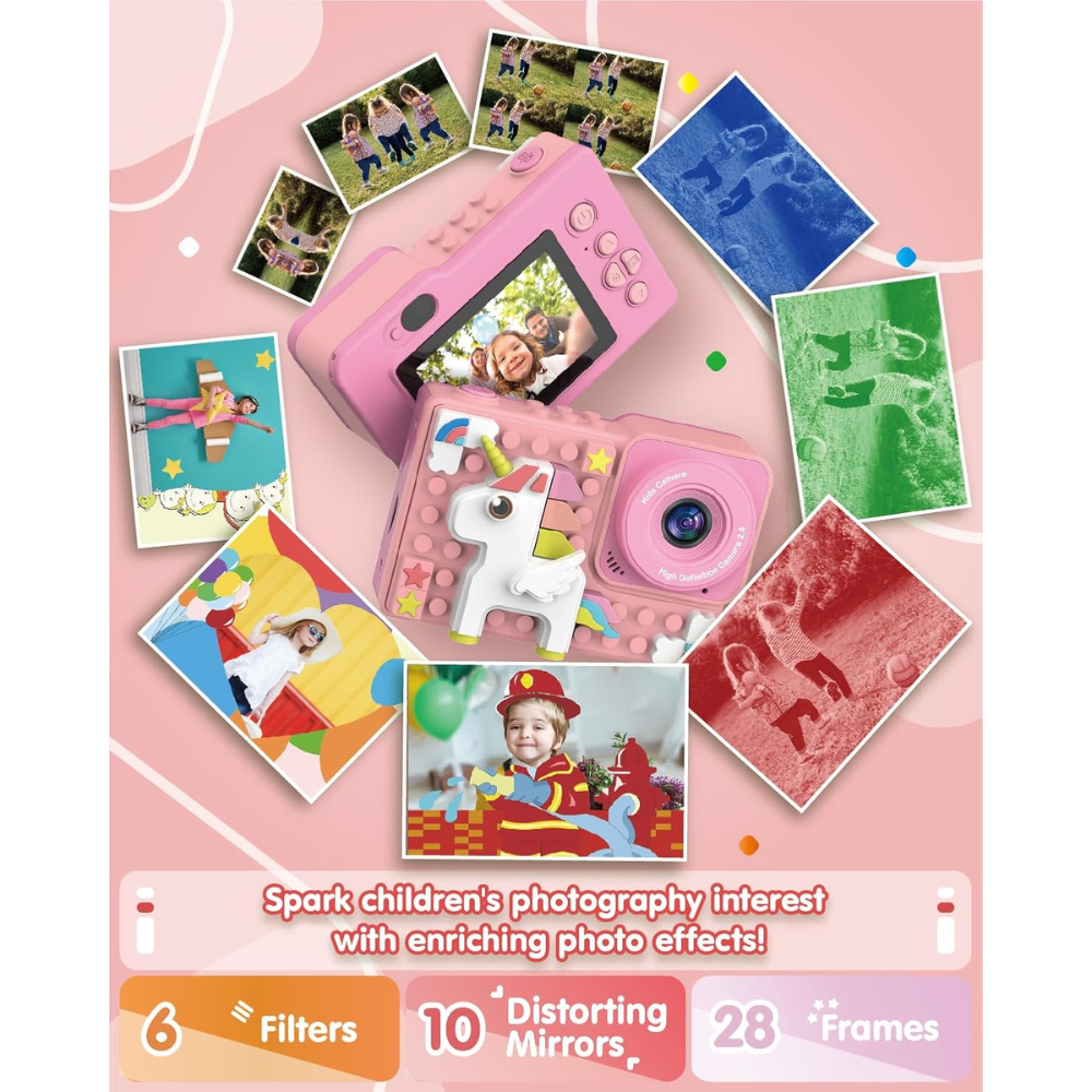 Camara Digital Niños Tipo Lego Figuras Armable 48px 1080p